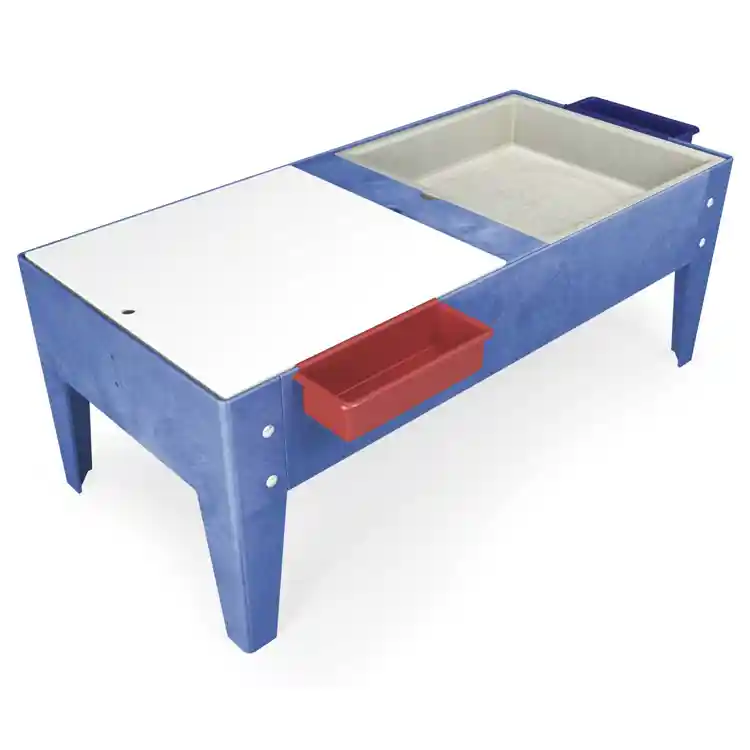 Double Mite Sensory Activity Table, Blue, 18"H Toddler Height, no Casters