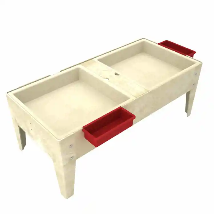 Double Mite Sensory Activity Table, Sandstone, 18"H Toddler Height, no Casters