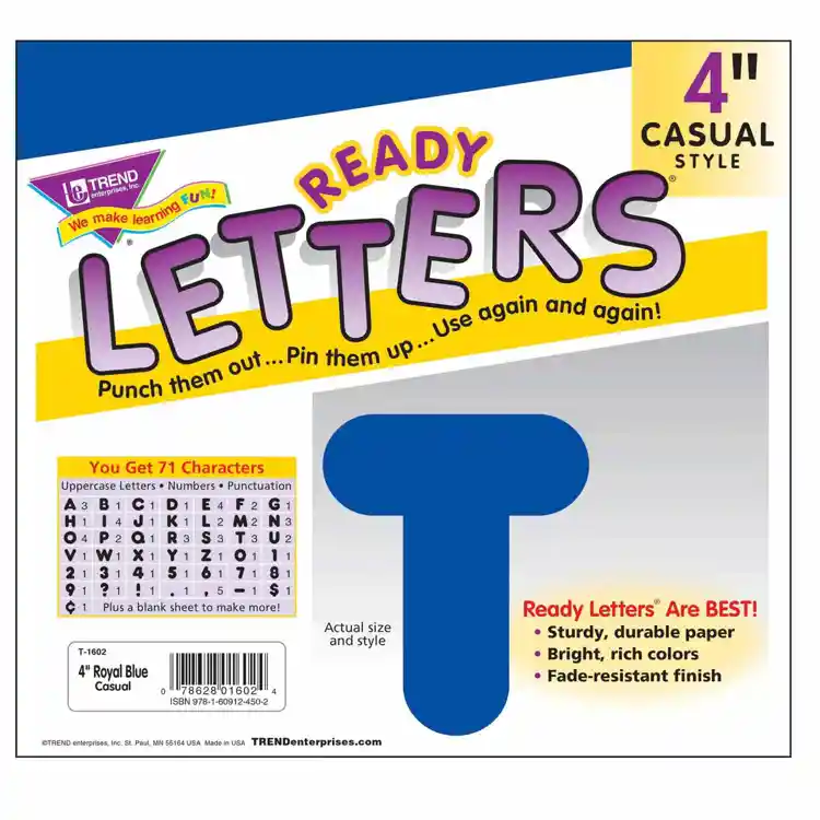 Ready Letters®, 4" Casual Solid Colors, Royal Blue