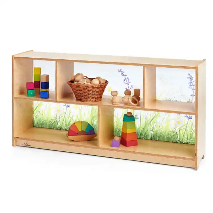 Nature View Acrylic Back Storage Cabinet, 24"H