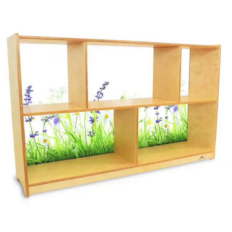 Nature View Acrylic Back Storage Cabinet, 30"H