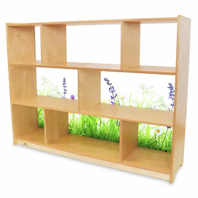 Nature View Acrylic Back Storage Cabinet, 36"H