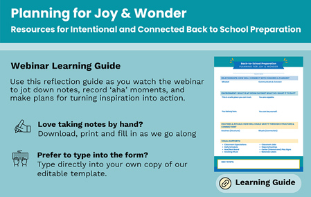 Planning for Joy & Wonder Resource Guide