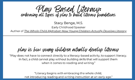 Note Taking Outline for Play-Based Literacy Webinar